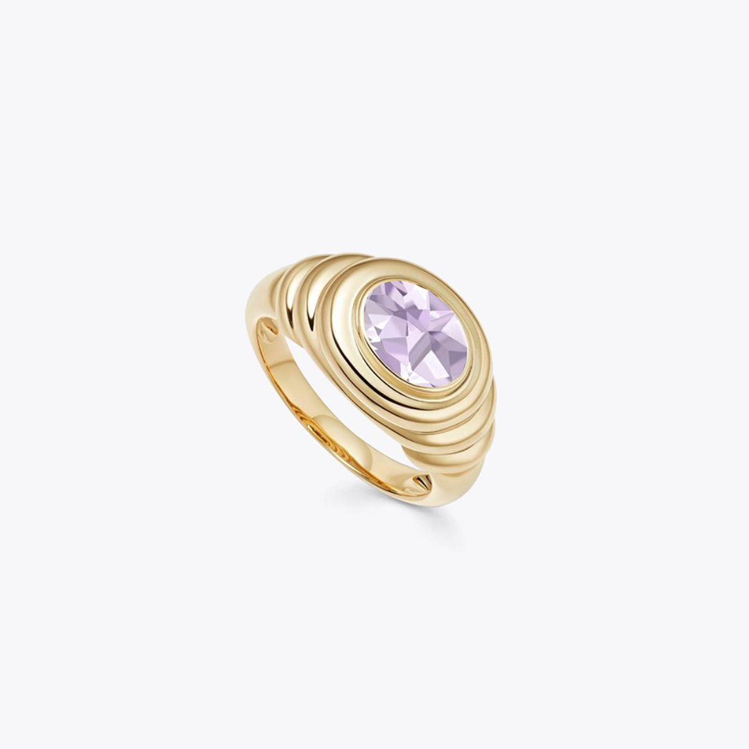 Kiki Classics Mini Lavender Amethyst Ripple Ring