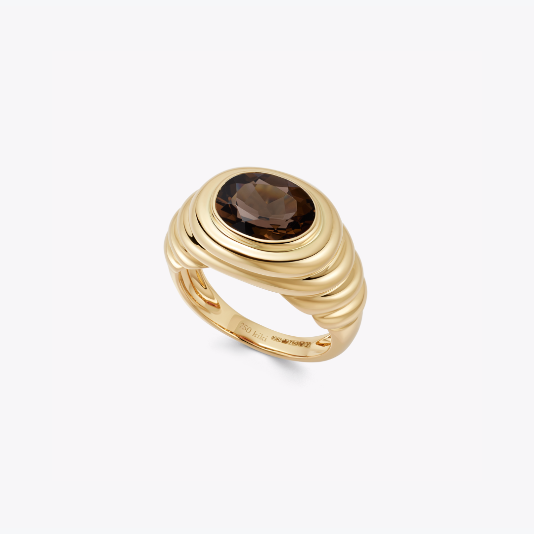 Kiki Classics Smoky Quartz Ripple Ring