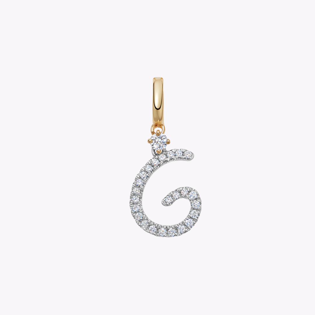 Squiggles "G" Diamond Pendant