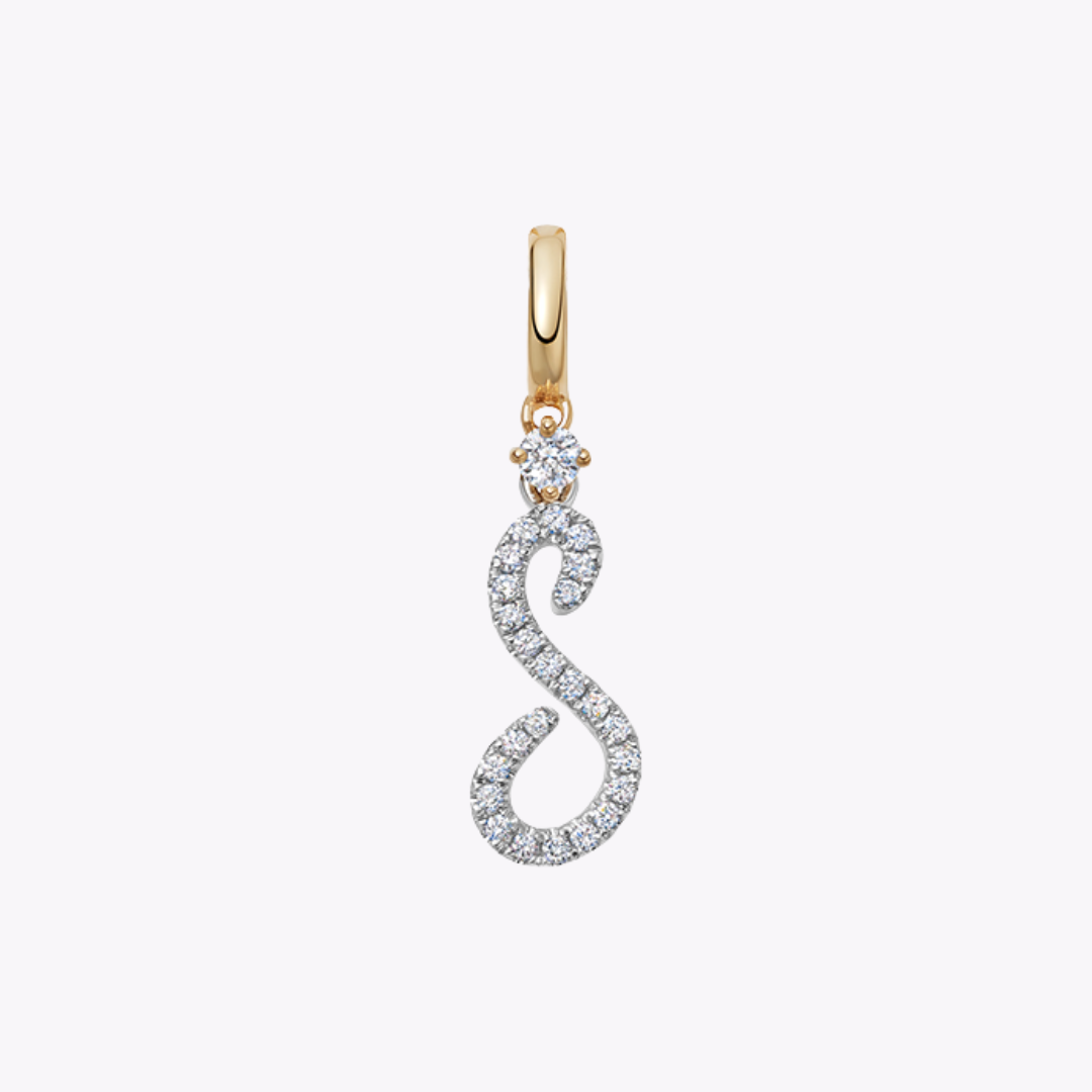 Squiggles "S" Diamond Pendant