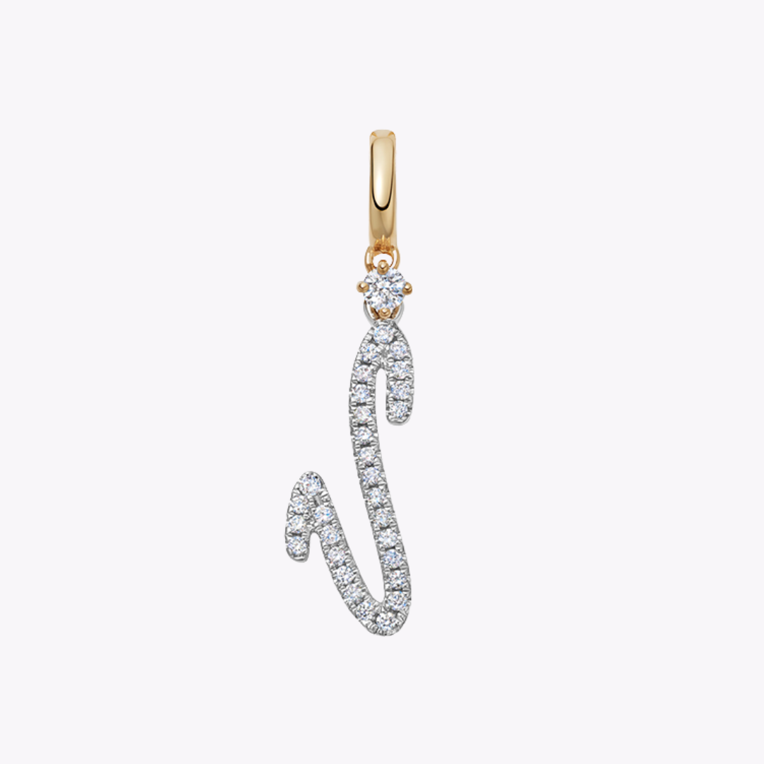 Squiggles "V" Diamond Pendant