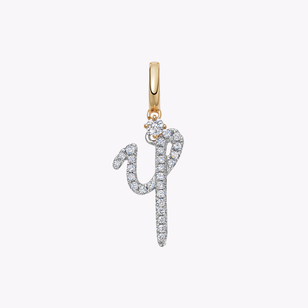Squiggles "Y" Diamond Pendant