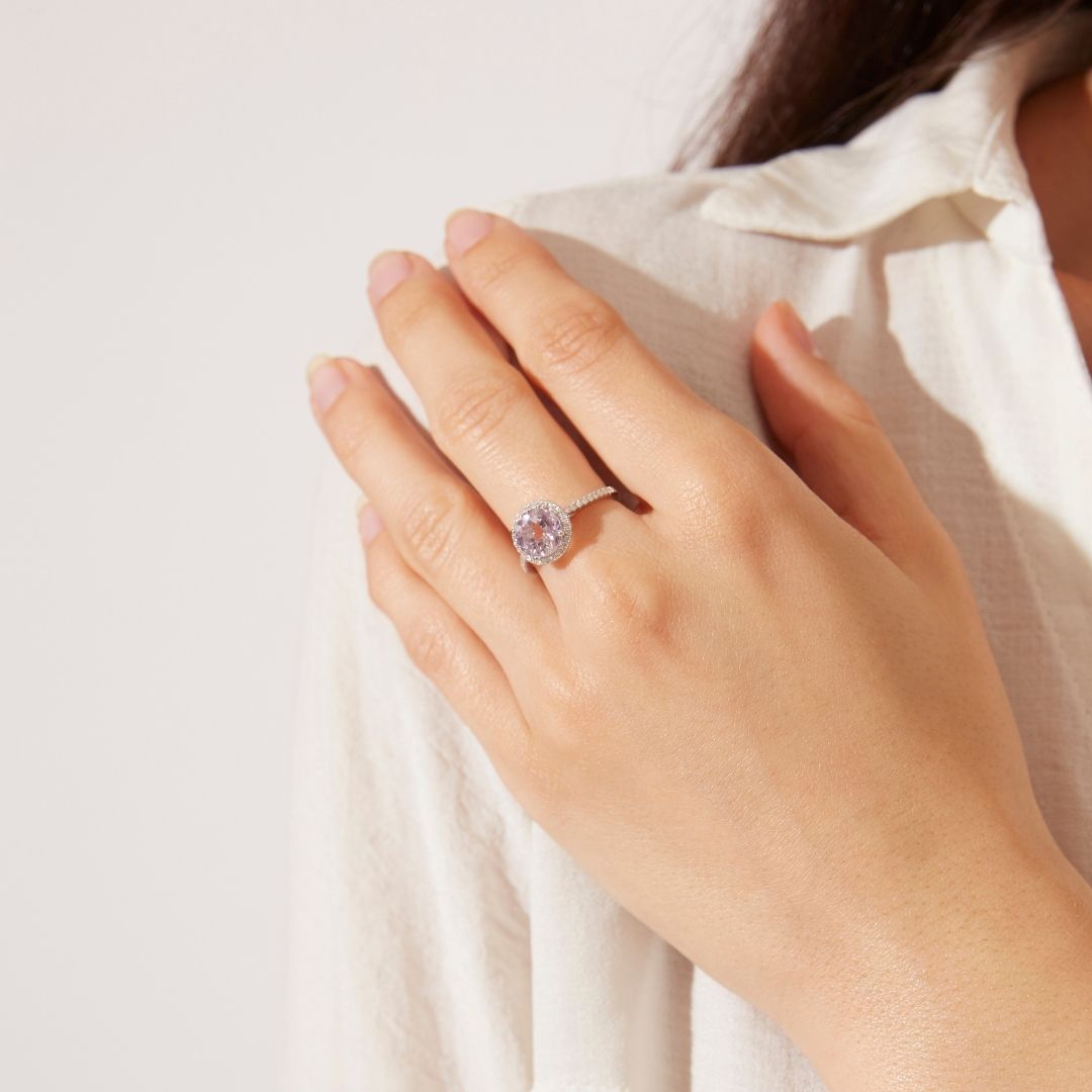 Grace Lavender Amethyst and Diamond Ring