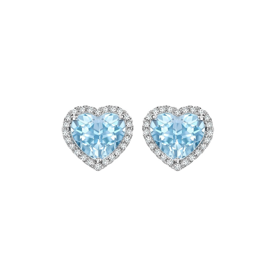 Grace Heart Blue Topaz and Diamond Stud Earrings – Kiki McDonough