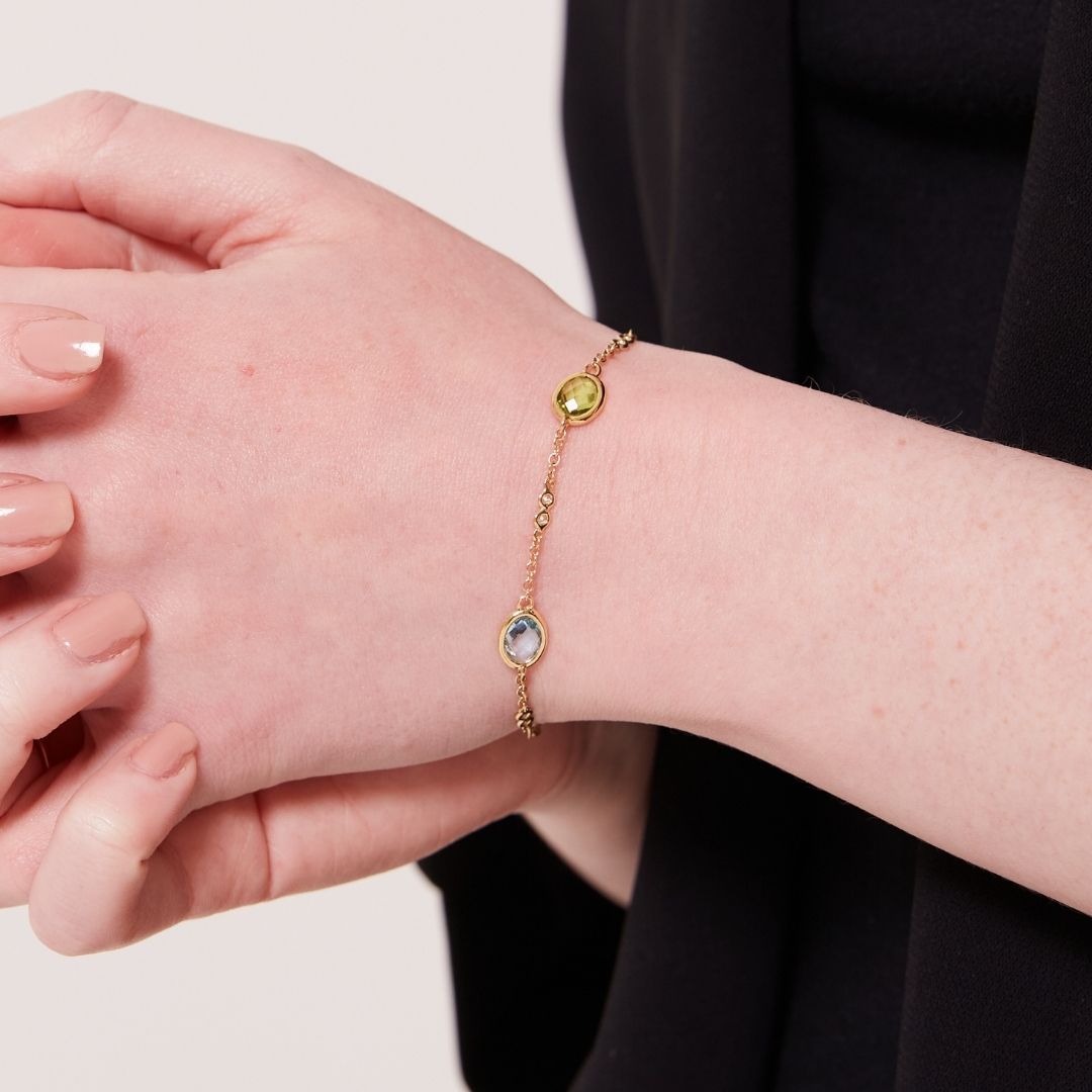 Kiki Classics Blue Topaz, Peridot and Diamond Bracelet
