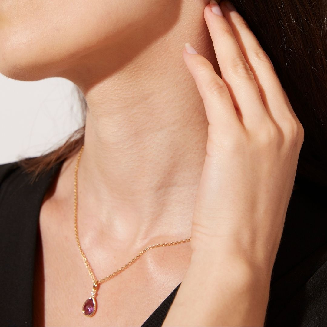Kiki Classics Amethyst Pear Drop Pendant
