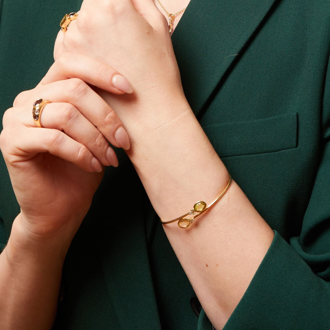 Kiki Classics Oval Lemon Quartz and Peridot Bangle – Kiki McDonough