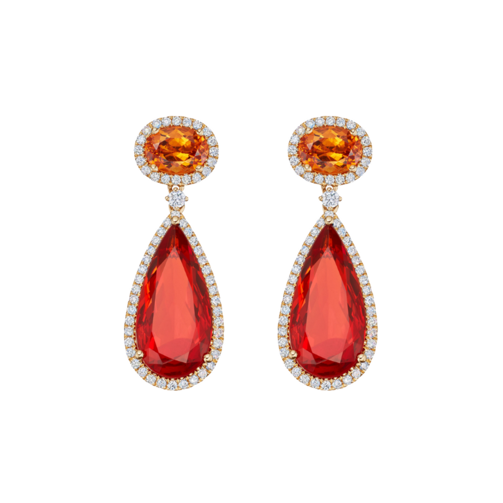 Orange 2025 opal earrings