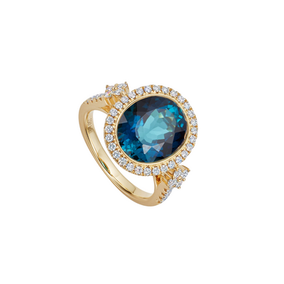Special Editions Blue Tourmaline and Diamond Ring