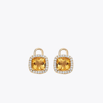 Special Editions Yellow Beryl and Diamond Cross Over Earrings