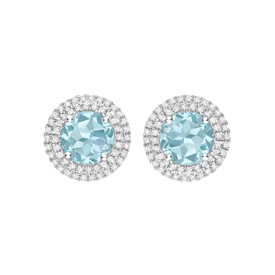 Grace Blue Topaz and Diamond Double Halo Earring – Kiki McDonough