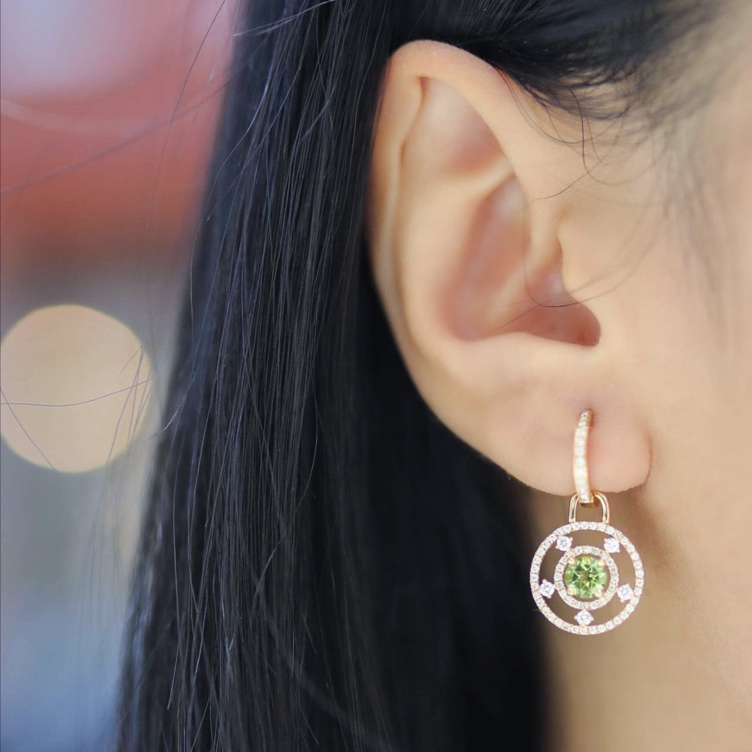 Apollo Peridot and Diamond Detachable Drops