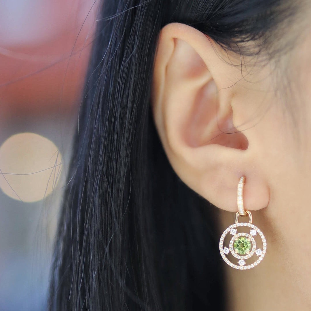 Apollo Peridot and Diamond Detachable Earrings