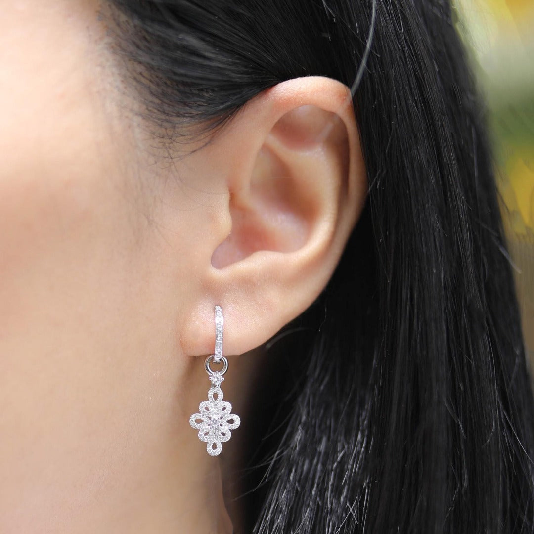Lace Diamond Detachable Earrings
