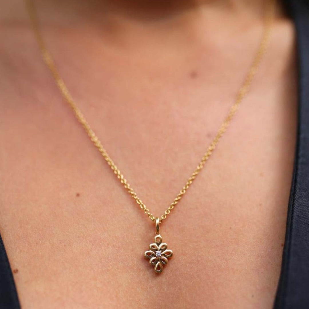 Lace Diamond Pendant Necklace