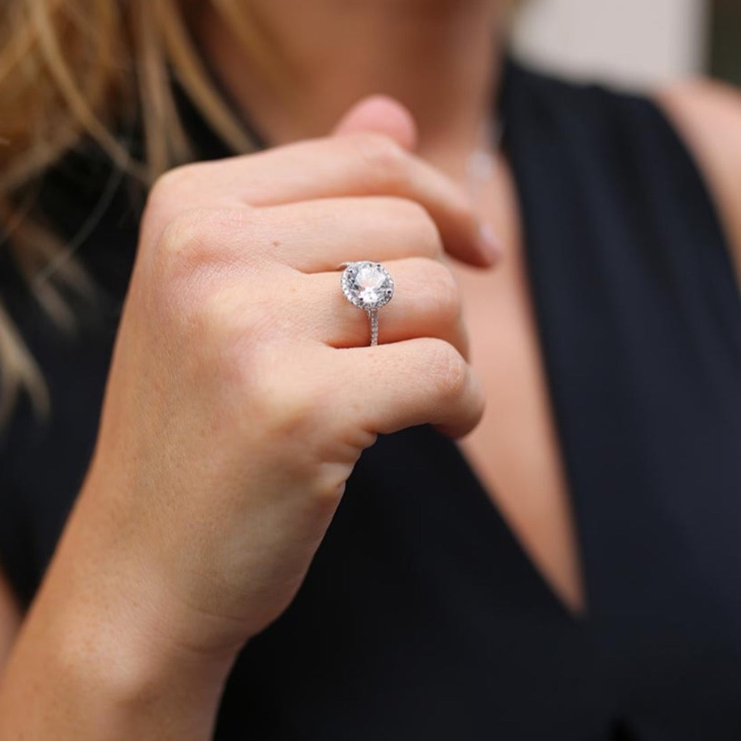 Grace White Topaz and Diamond Ring