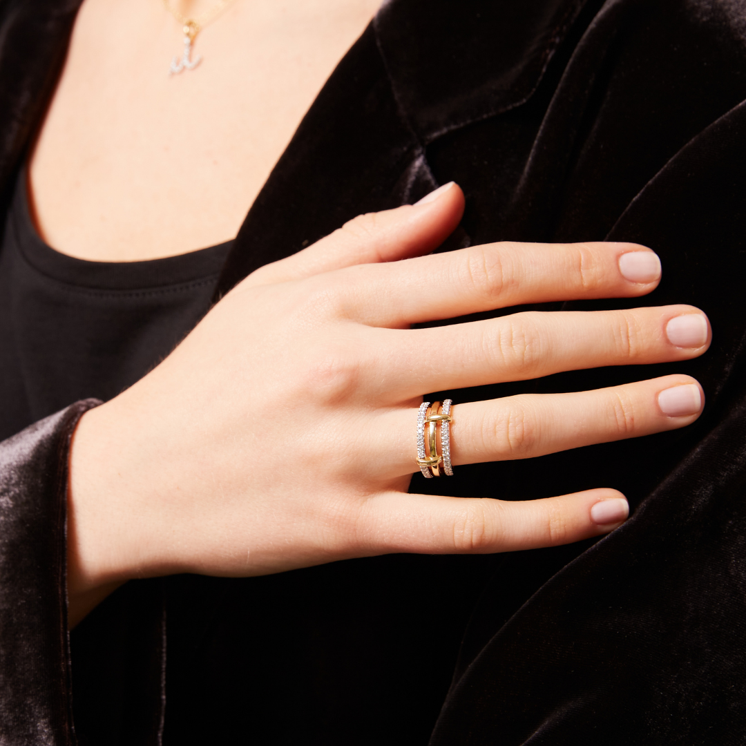 Kiki Diamonds Lola Double Diamond Three Band Stacking Ring