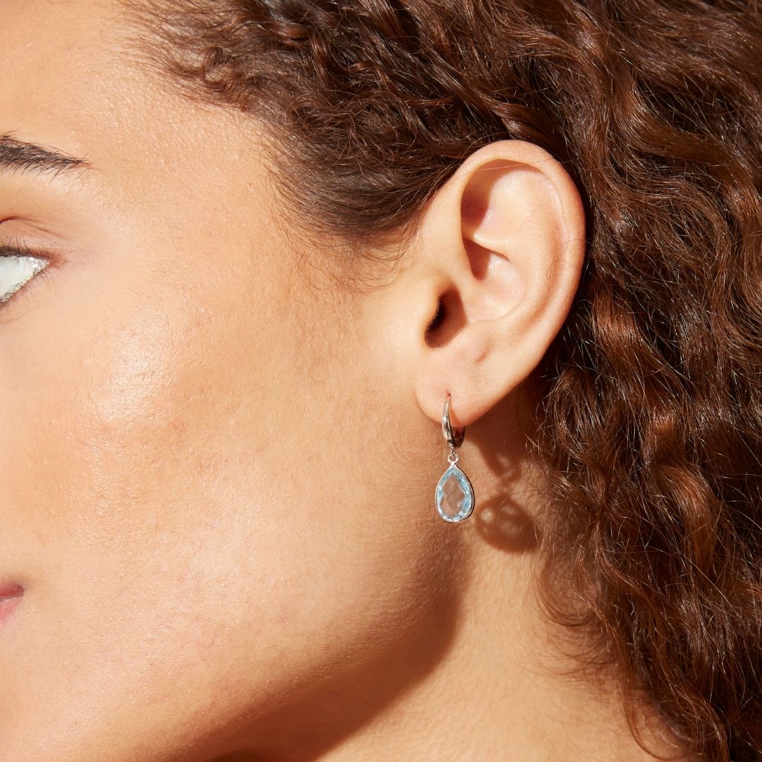 Kiki Classics Blue Topaz Pear Drop Earrings