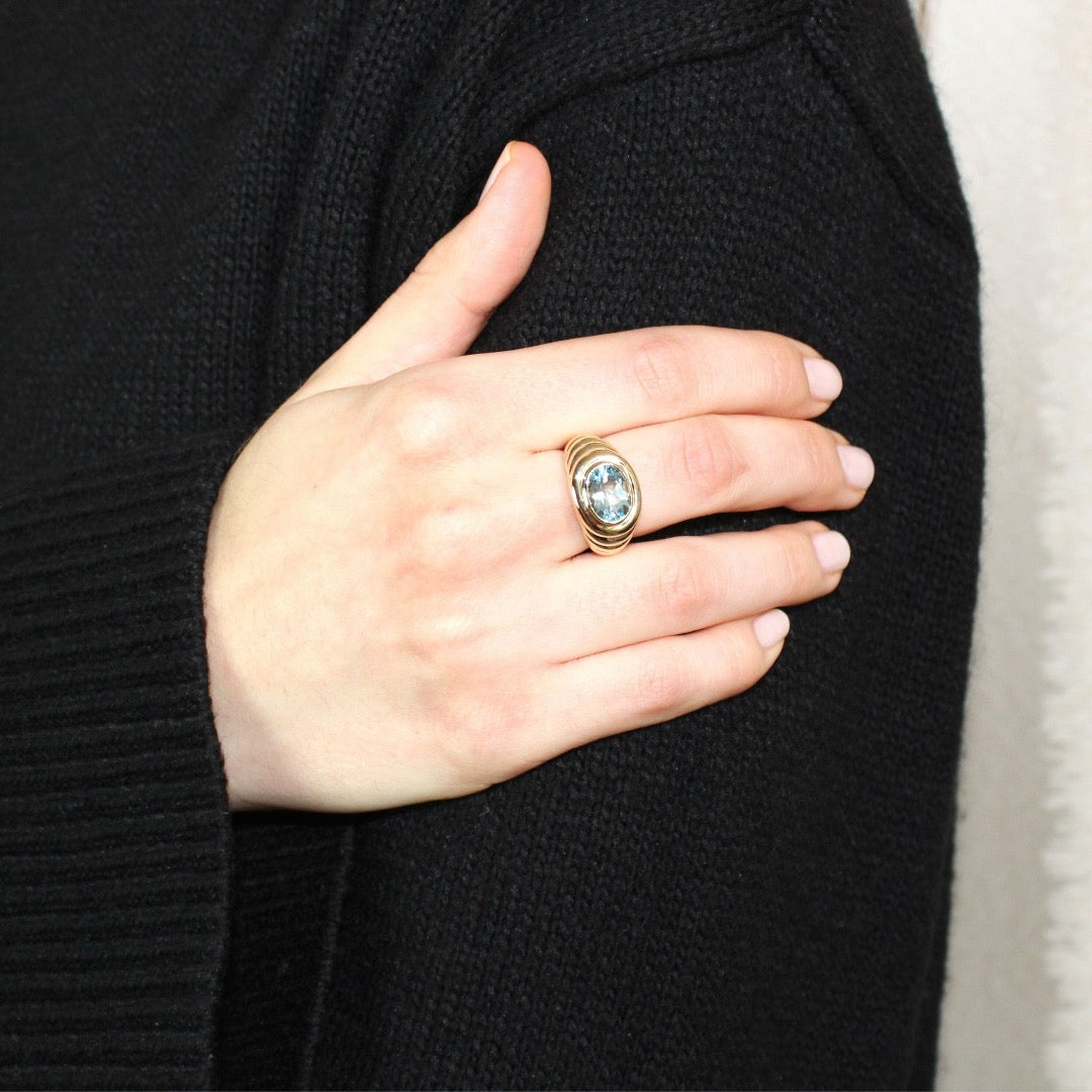 Kiki Classics Blue Topaz Ripple Ring