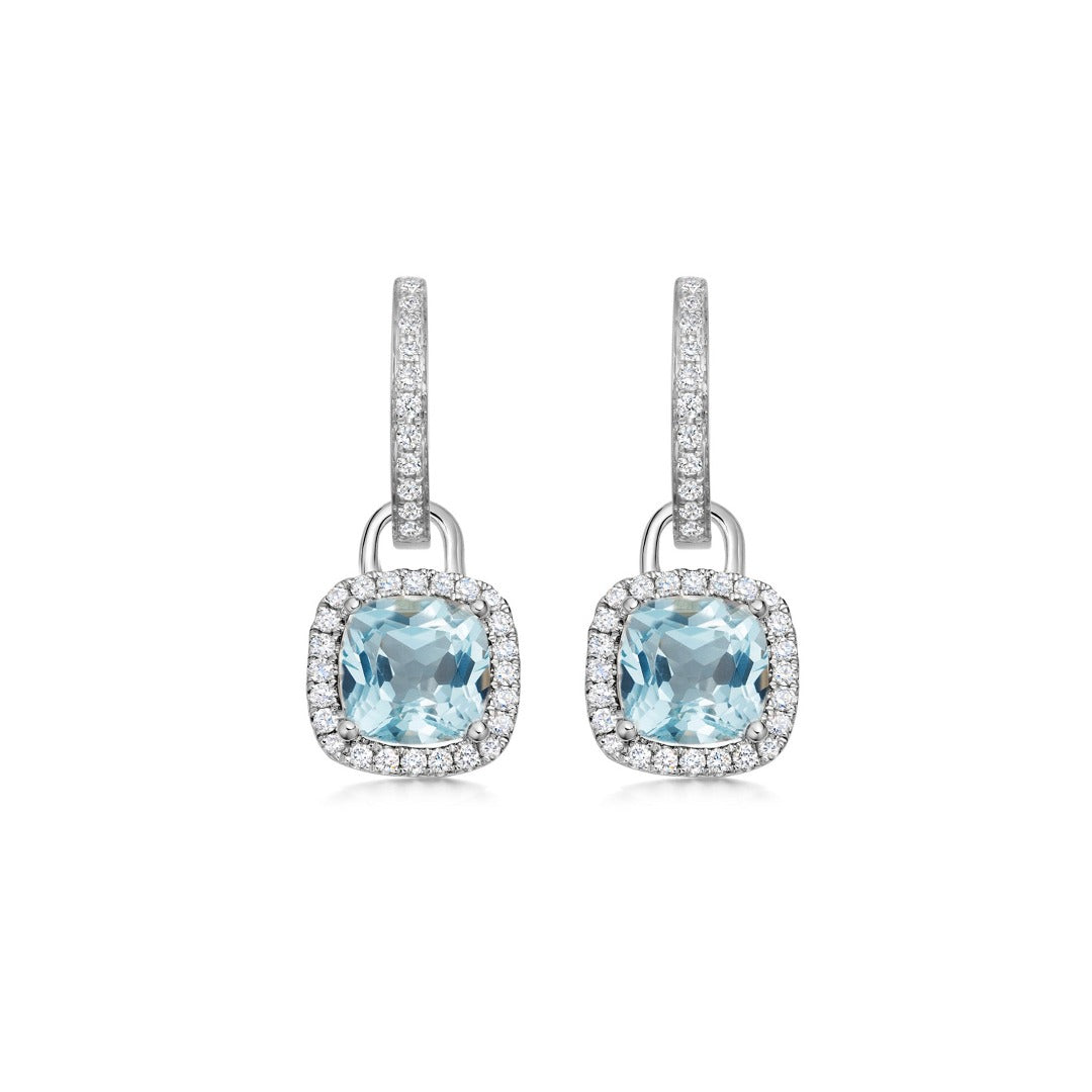 Kiki Cushion Mini Blue Topaz and Diamond Detachable Drops – Kiki McDonough