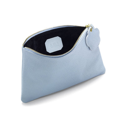 Pale Blue Zip Pouch-0