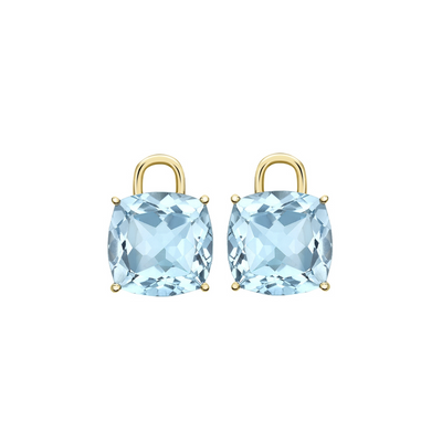 Blue Topaz Yellow Gold Cushion