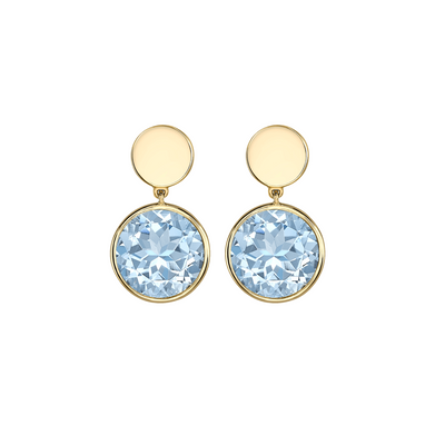 Eternal Blue Topaz Disc Earrings-0